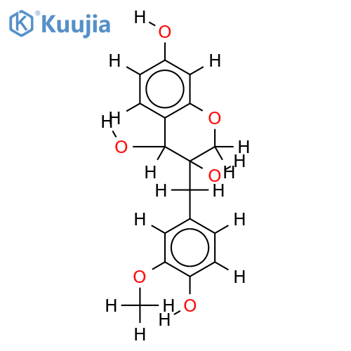 (3RS,4SR)-3-(4-hydroxy-3-methoxybenzyl)-3,4,7-trihydroxychroman ((+/-)-3'-O-methylsappanol) structure