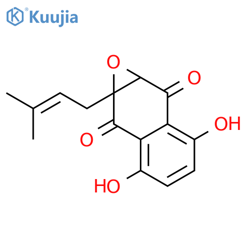 Naphth[2,3-b]oxirene-2,7-dione,1a,7a-dihydro-3,6-dihydroxy-1a-(3-methyl-2-butenyl)- structure