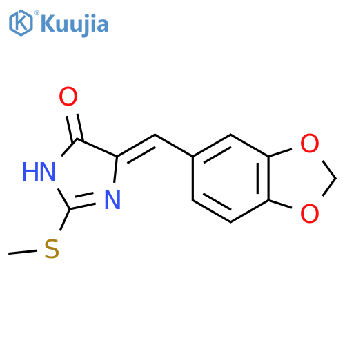 4-[(Z)-1,3-BENZODIOXOL-5-YLMETHYLIDENE]-2-(METHYLSULFANYL)-1H-IMIDAZOL-5-ONE structure