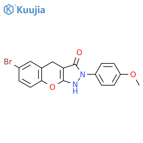 6-bromo-2-(4-methoxyphenyl)-1,4-dihydrochromeno[2,3-c]pyrazol-3(2H)-one structure