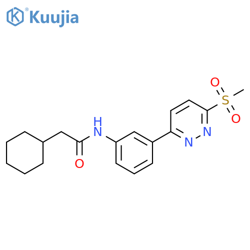 2-cyclohexyl-N-3-(6-methanesulfonylpyridazin-3-yl)phenylacetamide structure