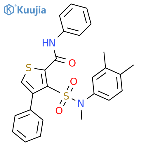 3-[(3,4-dimethylphenyl)(methyl)sulfamoyl]-N,4-diphenylthiophene-2-carboxamide structure