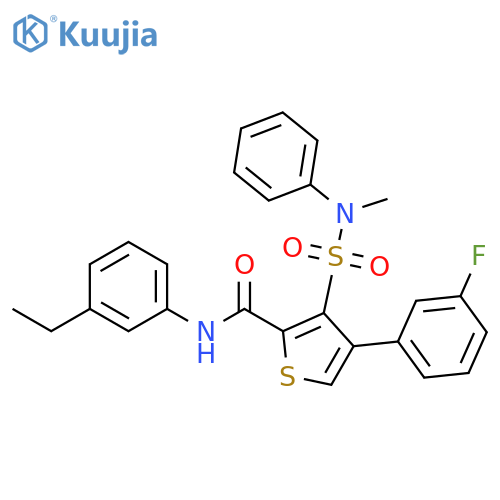 N-(3-ethylphenyl)-4-(3-fluorophenyl)-3-[methyl(phenyl)sulfamoyl]thiophene-2-carboxamide structure