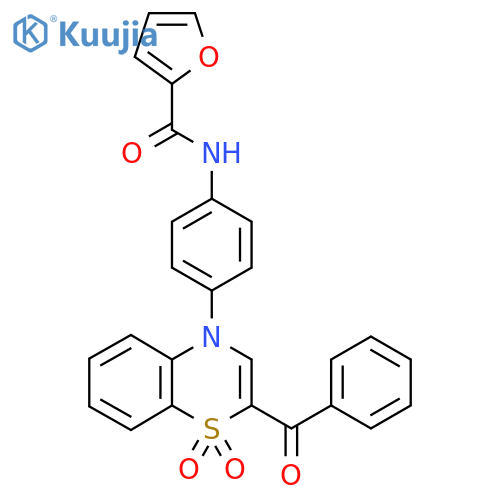 N-[4-(2-benzoyl-1,1-dioxo-4H-1lambda6,4-benzothiazin-4-yl)phenyl]furan-2-carboxamide structure