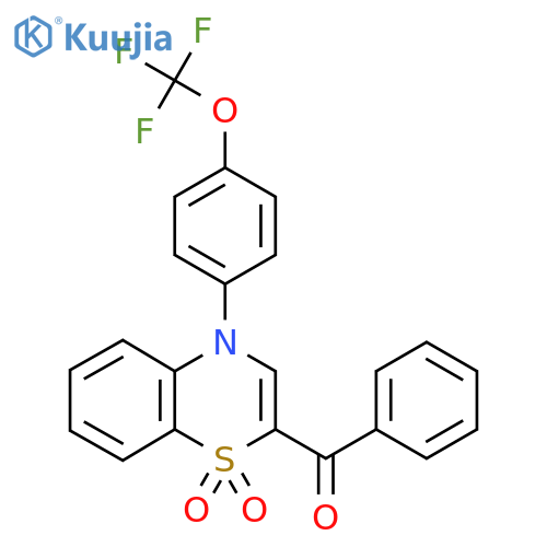 2-benzoyl-4-[4-(trifluoromethoxy)phenyl]-4H-1lambda6,4-benzothiazine-1,1-dione structure