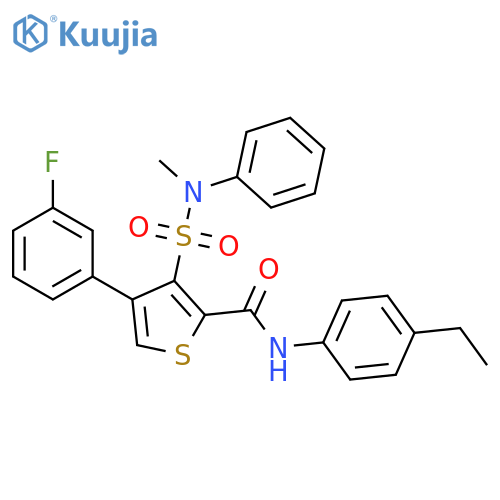 N-(4-ethylphenyl)-4-(3-fluorophenyl)-3-[methyl(phenyl)sulfamoyl]thiophene-2-carboxamide structure