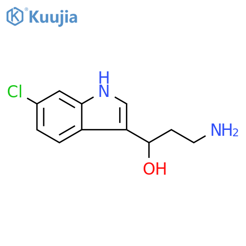 3-amino-1-(6-chloro-1H-indol-3-yl)propan-1-ol structure