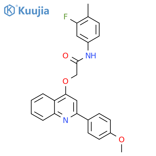 N-(3-fluoro-4-methylphenyl)-2-{[2-(4-methoxyphenyl)quinolin-4-yl]oxy}acetamide structure