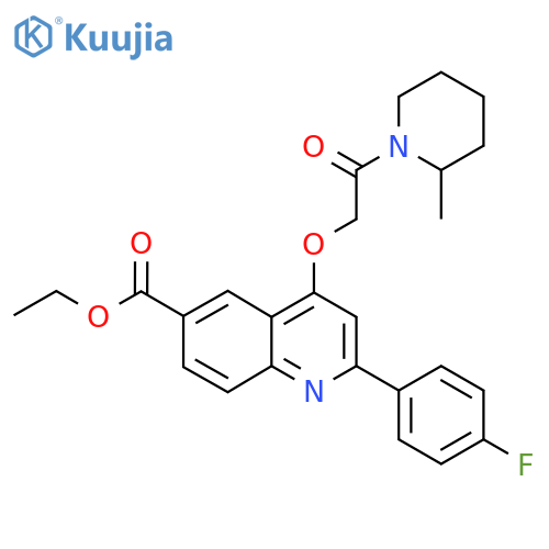 ethyl 2-(4-fluorophenyl)-4-[2-(2-methylpiperidin-1-yl)-2-oxoethoxy]quinoline-6-carboxylate structure