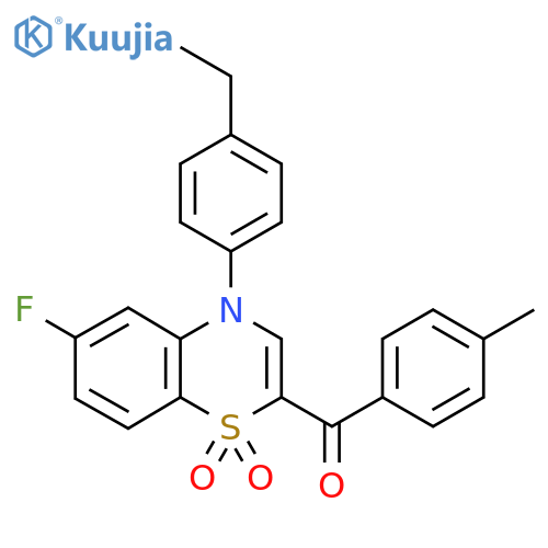 4-(4-ethylphenyl)-6-fluoro-2-(4-methylbenzoyl)-4H-1lambda6,4-benzothiazine-1,1-dione structure