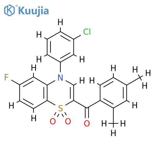 4-(3-chlorophenyl)-2-(2,4-dimethylbenzoyl)-6-fluoro-4H-1lambda6,4-benzothiazine-1,1-dione structure