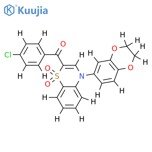 2-(4-chlorobenzoyl)-4-(2,3-dihydro-1,4-benzodioxin-6-yl)-4H-1lambda6,4-benzothiazine-1,1-dione structure