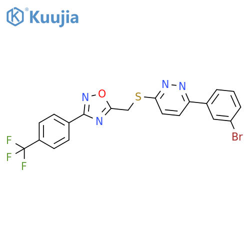 3-(3-bromophenyl)-6-[({3-[4-(trifluoromethyl)phenyl]-1,2,4-oxadiazol-5-yl}methyl)sulfanyl]pyridazine structure