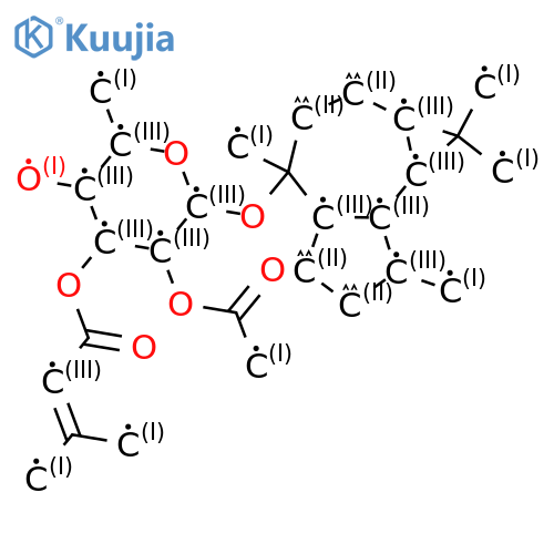 b-D-Galactopyranoside,(1aR,4S,4aS,7R,7aS,7bS)-decahydro-1,1,4,7-tetramethyl-1H-cycloprop[e]azulen-4-yl6-deoxy-, 2-acetate 3-(3-methyl-2-butenoate) (9CI) structure