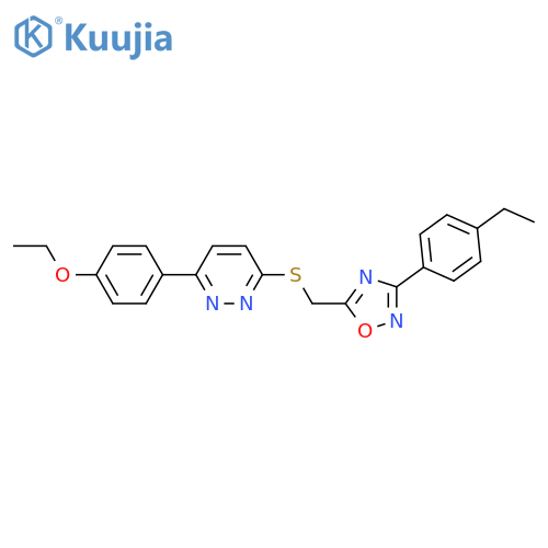 3-(4-ethoxyphenyl)-6-({[3-(4-ethylphenyl)-1,2,4-oxadiazol-5-yl]methyl}sulfanyl)pyridazine structure