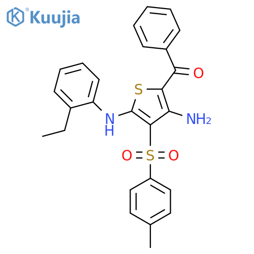 5-benzoyl-N2-(2-ethylphenyl)-3-(4-methylbenzenesulfonyl)thiophene-2,4-diamine structure