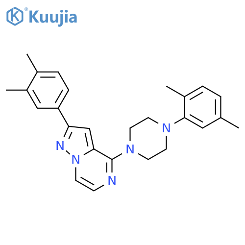 1-(2,5-dimethylphenyl)-4-[2-(3,4-dimethylphenyl)pyrazolo[1,5-a]pyrazin-4-yl]piperazine structure