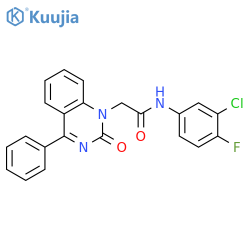 N-(3-chloro-4-fluorophenyl)-2-(2-oxo-4-phenyl-1,2-dihydroquinazolin-1-yl)acetamide structure