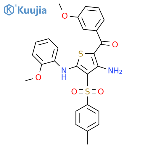 5-(3-methoxybenzoyl)-N2-(2-methoxyphenyl)-3-(4-methylbenzenesulfonyl)thiophene-2,4-diamine structure