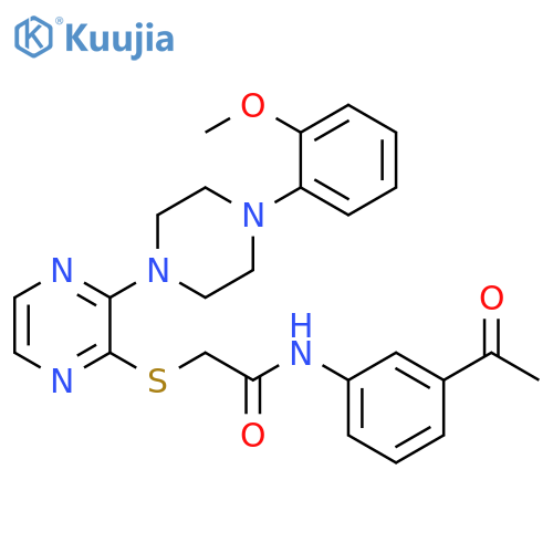 N-(3-acetylphenyl)-2-({3-[4-(2-methoxyphenyl)piperazin-1-yl]pyrazin-2-yl}sulfanyl)acetamide structure