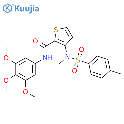 3-(N-methyl4-methylbenzenesulfonamido)-N-(3,4,5-trimethoxyphenyl)thiophene-2-carboxamide structure