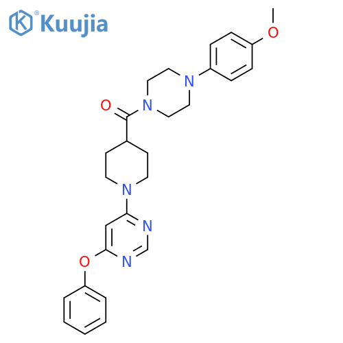 4-{4-4-(4-methoxyphenyl)piperazine-1-carbonylpiperidin-1-yl}-6-phenoxypyrimidine structure