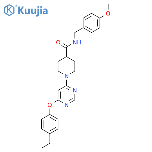1-6-(4-ethylphenoxy)pyrimidin-4-yl-N-(4-methoxyphenyl)methylpiperidine-4-carboxamide structure