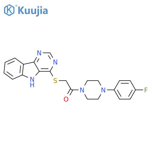 1-[4-(4-fluorophenyl)piperazin-1-yl]-2-{5H-pyrimido[5,4-b]indol-4-ylsulfanyl}ethan-1-one structure