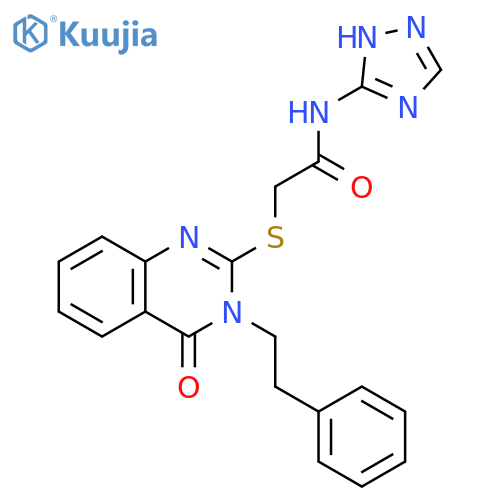 2-{[4-oxo-3-(2-phenylethyl)-3,4-dihydroquinazolin-2-yl]sulfanyl}-N-(4H-1,2,4-triazol-3-yl)acetamide structure