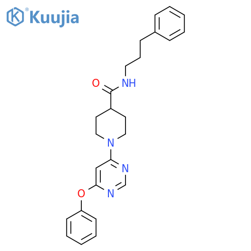 1-(6-phenoxypyrimidin-4-yl)-N-(3-phenylpropyl)piperidine-4-carboxamide structure