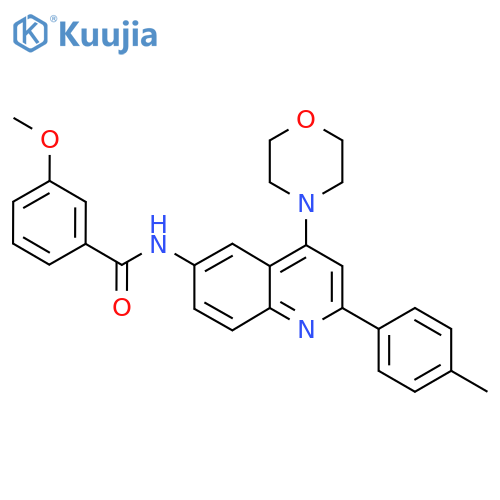 3-methoxy-N-2-(4-methylphenyl)-4-(morpholin-4-yl)quinolin-6-ylbenzamide structure