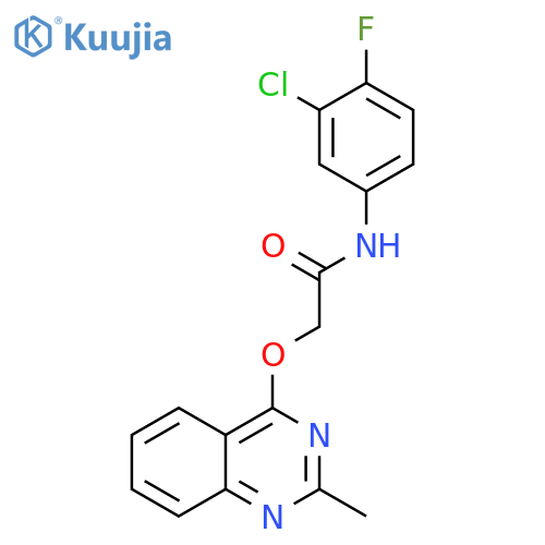 N-(3-chloro-4-fluorophenyl)-2-[(2-methylquinazolin-4-yl)oxy]acetamide structure