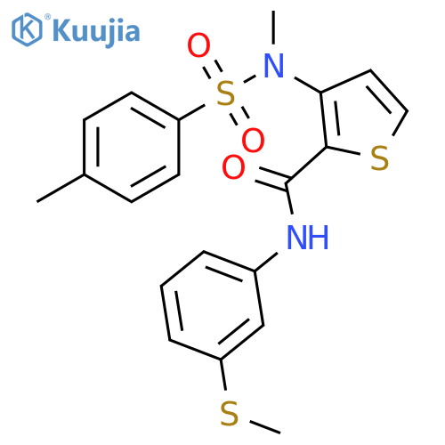3-(N-methyl4-methylbenzenesulfonamido)-N-[3-(methylsulfanyl)phenyl]thiophene-2-carboxamide structure