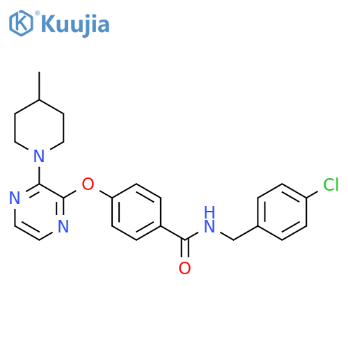 N-[(4-chlorophenyl)methyl]-4-{[3-(4-methylpiperidin-1-yl)pyrazin-2-yl]oxy}benzamide structure
