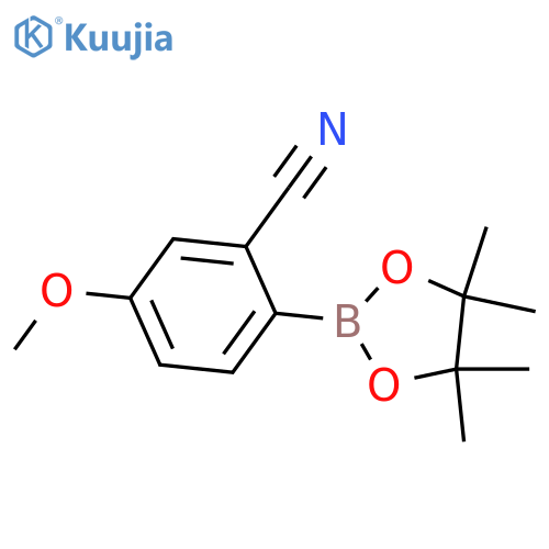 5-methoxy-2-(tetramethyl-1,3,2-dioxaborolan-2-yl)benzonitrile structure