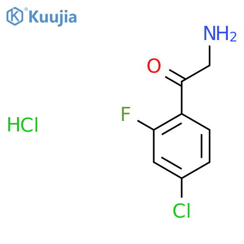 2-Amino-1-(4-chloro-2-fluorophenyl)ethan-1-one hydrochloride structure