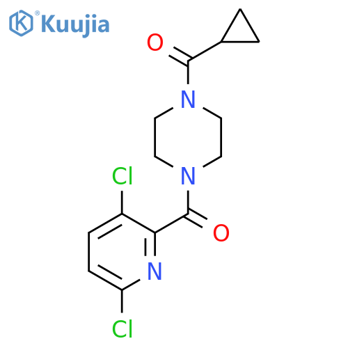 1-Cyclopropanecarbonyl-4-(3,6-dichloropyridine-2-carbonyl)piperazine structure