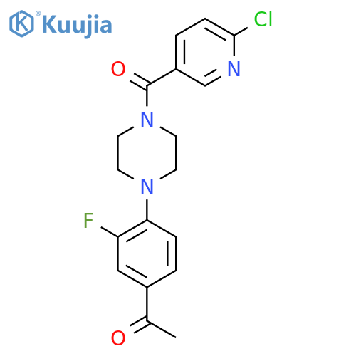 1-{4-[4-(6-Chloropyridine-3-carbonyl)piperazin-1-yl]-3-fluorophenyl}ethan-1-one structure