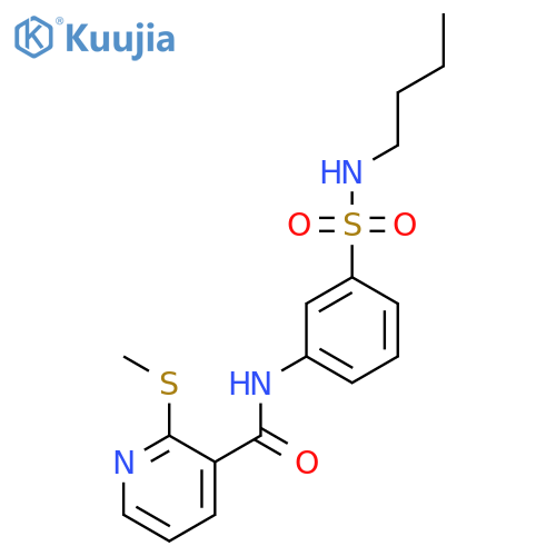 N-[3-(butylsulfamoyl)phenyl]-2-(methylsulfanyl)pyridine-3-carboxamide structure