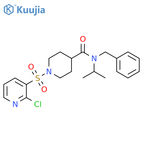 1-[(2-Chloro-3-pyridinyl)sulfonyl]-N-(1-methylethyl)-N-(phenylmethyl)-4-piperidinecarboxamide structure