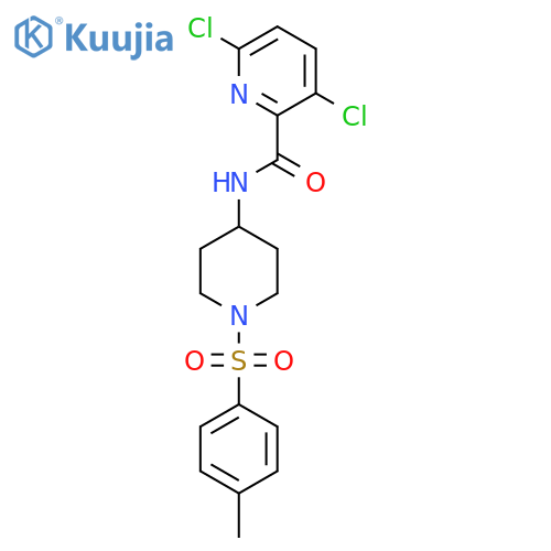 3,6-dichloro-N-[1-(4-methylbenzenesulfonyl)piperidin-4-yl]pyridine-2-carboxamide structure