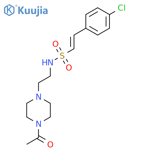N-[2-(4-acetylpiperazin-1-yl)ethyl]-2-(4-chlorophenyl)ethene-1-sulfonamide structure