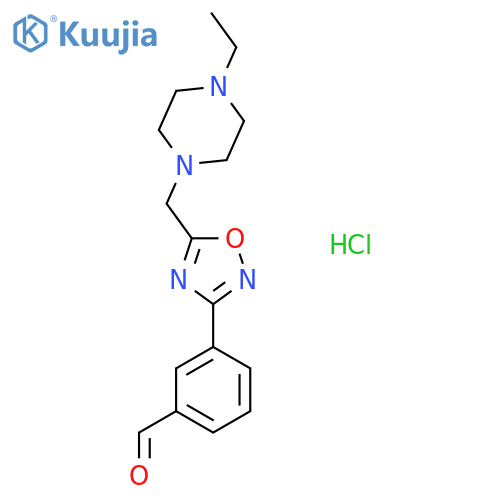 3-{5-[(4-Ethylpiperazin-1-yl)methyl]-1,2,4-oxadiazol-3-yl}benzaldehyde hydrochloride structure