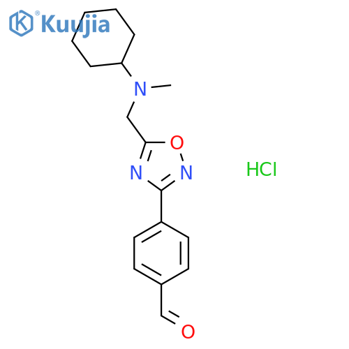 4-(5-{[Cyclohexyl(methyl)amino]methyl}-1,2,4-oxadiazol-3-yl)benzaldehyde hydrochloride structure