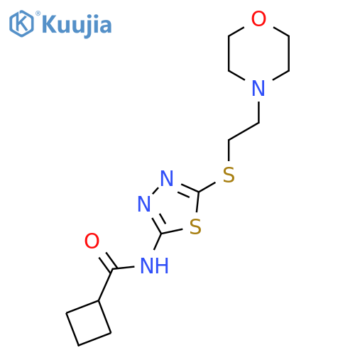 N-(5-{[2-(morpholin-4-yl)ethyl]sulfanyl}-1,3,4-thiadiazol-2-yl)cyclobutanecarboxamide structure