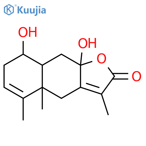 Naphtho[2,3-b]furan-2(4H)-one,4a,7,8,8a,9,9a-hexahydro-8,9a-dihydroxy-3,4a,5-trimethyl- (9CI) structure