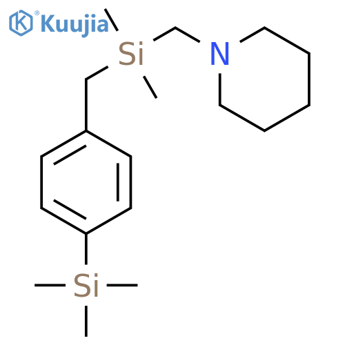 Piperidine, 1-[[dimethyl[[4-(trimethylsilyl)phenyl]methyl]silyl]methyl]- structure