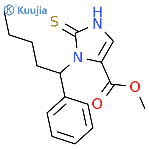1H-Imidazole-4-carboxylic acid, 2,3-dihydro-3-(1-phenylpentyl)-2-thioxo-, methyl ester structure