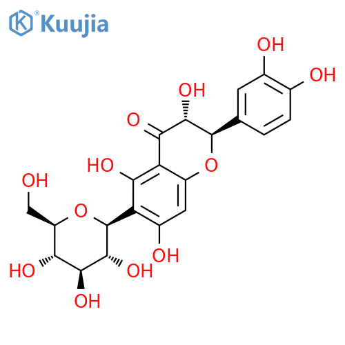 4H-1-Benzopyran-4-one,2-(3,4-dihydroxyphenyl)-6-b-D-glucopyranosyl-2,3-dihydro-3,5,7-trihydroxy-, (2R,3R)- structure