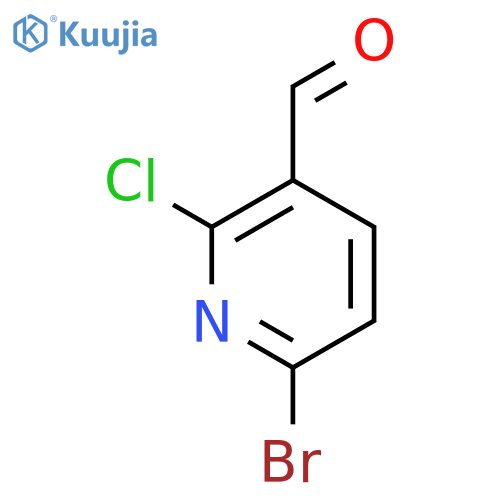 6-bromo-2-chloro-pyridine-3-carbaldehyde structure